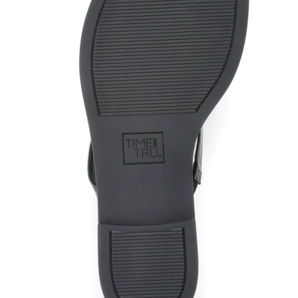 NWOT Time and Tru Ornament Thong Sandals, Black, Size 11 - Picture 4 of 6